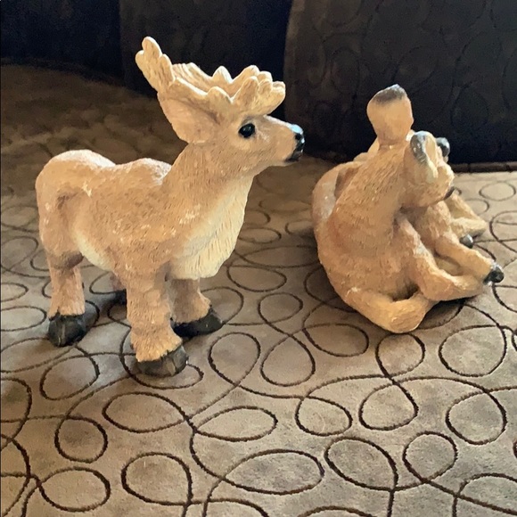 Stone Critters Accents Stone Critters 4 Doe Fawn And Elk Vintage